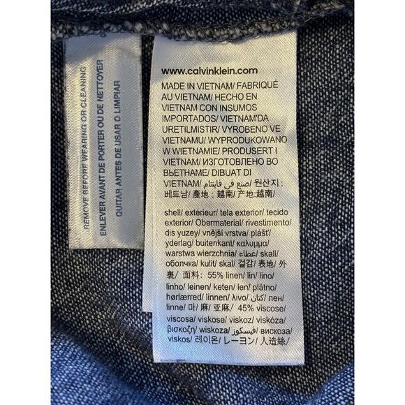 Calvin Klein Shorts Womens 2 Chambray Linen Pockets Beach Granola Girl Coastal - Picture 4 of 6